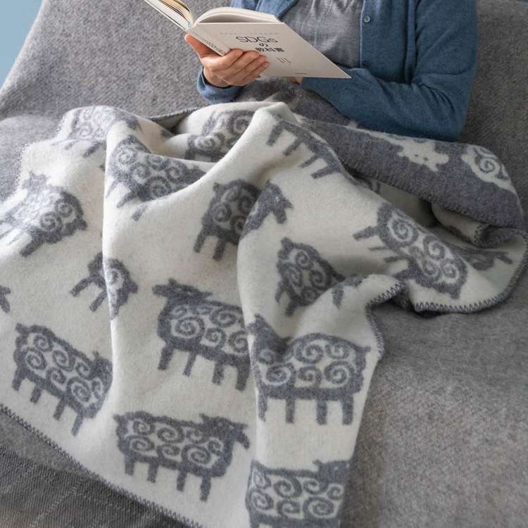 kli bread wool half blanket Ben gto. sheep light gray KLIPPAN half size Northern Europe natural 