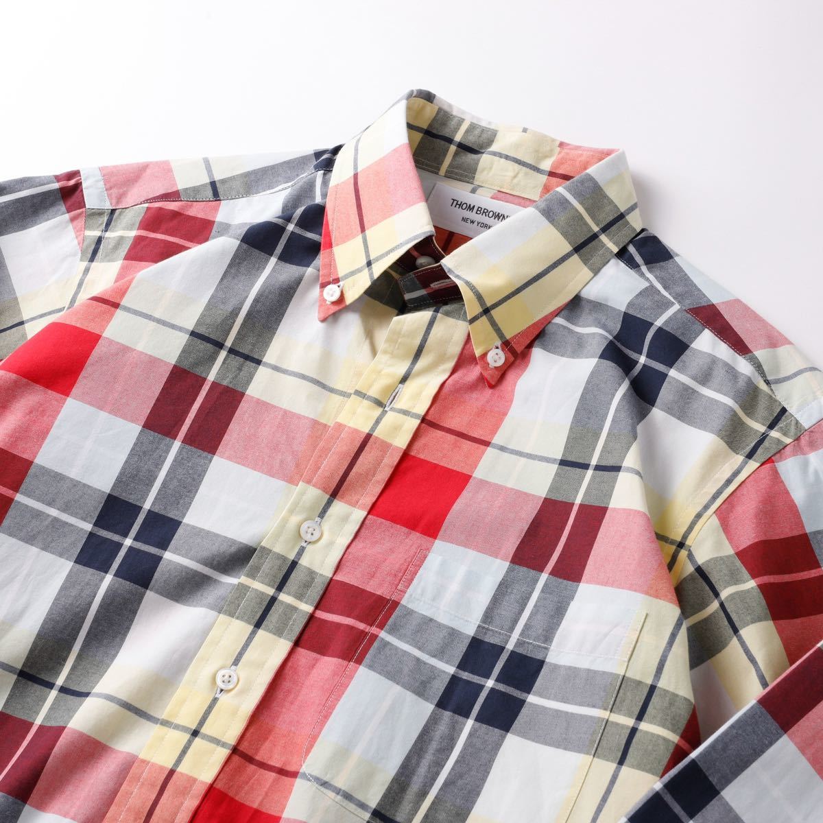 極美品】THOM BROWNE B D check shirtトムブラウン 長袖 ボタンダウン