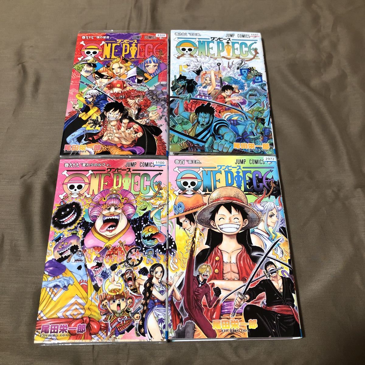 送料無料　ONE　PIECE　ワンピース　尾田栄一郎　９７巻～１００巻　初版　レンタル落ち　３　２００