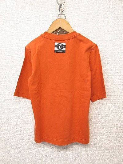 k6076：未使用！agnes b.アニエスベー 五分袖？半袖 Tシャツ xs カットソー 橙/オレンジ レディース/ジュニア 日本製：35_画像2