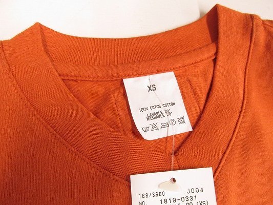 k6076：未使用！agnes b.アニエスベー 五分袖？半袖 Tシャツ xs カットソー 橙/オレンジ レディース/ジュニア 日本製：35_画像4