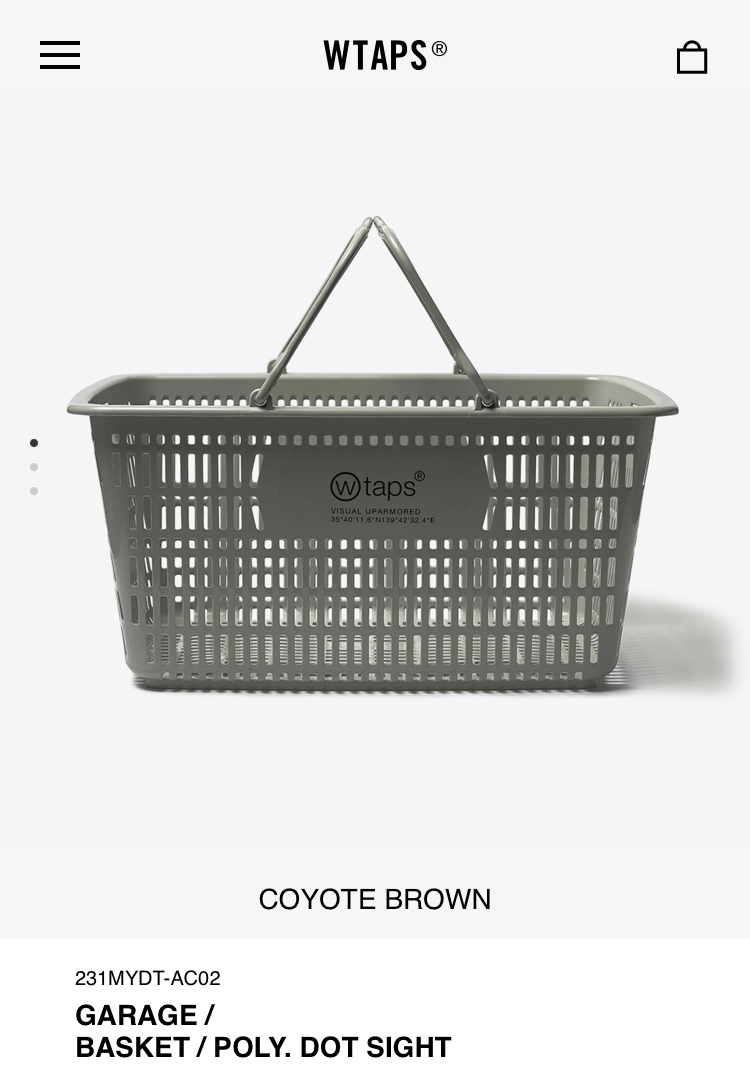 【新品正規】BROWNCOYOTE / 23ss WTAPS GARAGE BASKET POLY. DOT SIGHT / ダブルタップス　バスケット カゴ wtvua