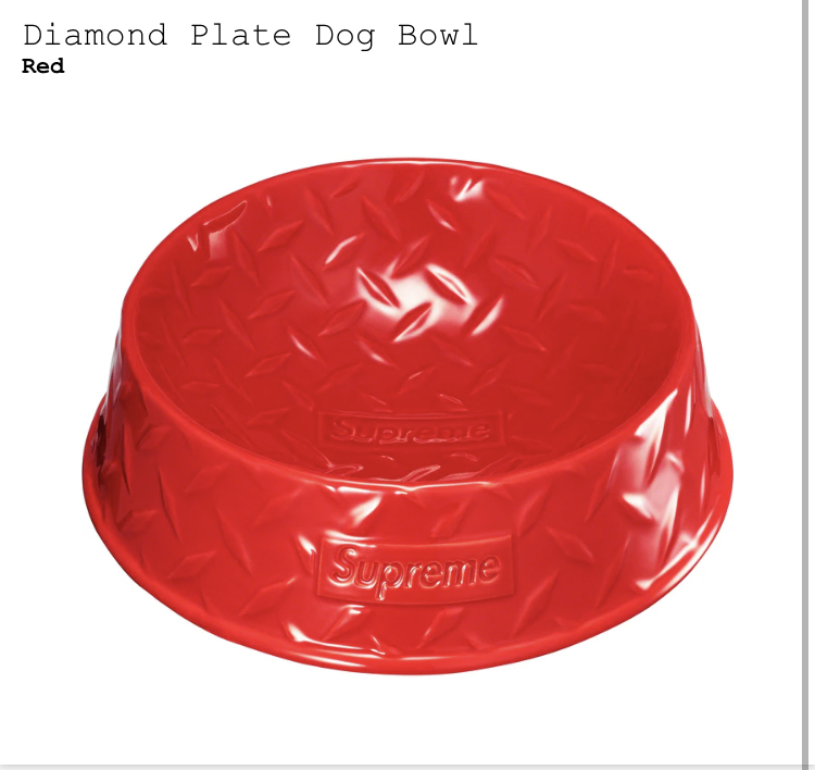 【新品正規】赤 / 23ss supreme Diamond Plate Dog Bowl red / シュプリーム　ドッグボウル　ボール プレート