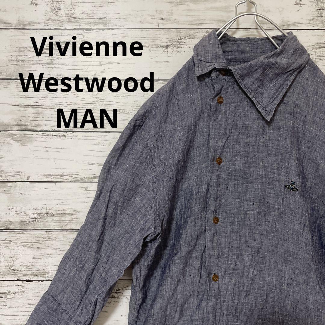 Vivienne Westwood MAN 七分袖変形シャツ リネン オーブ_画像1