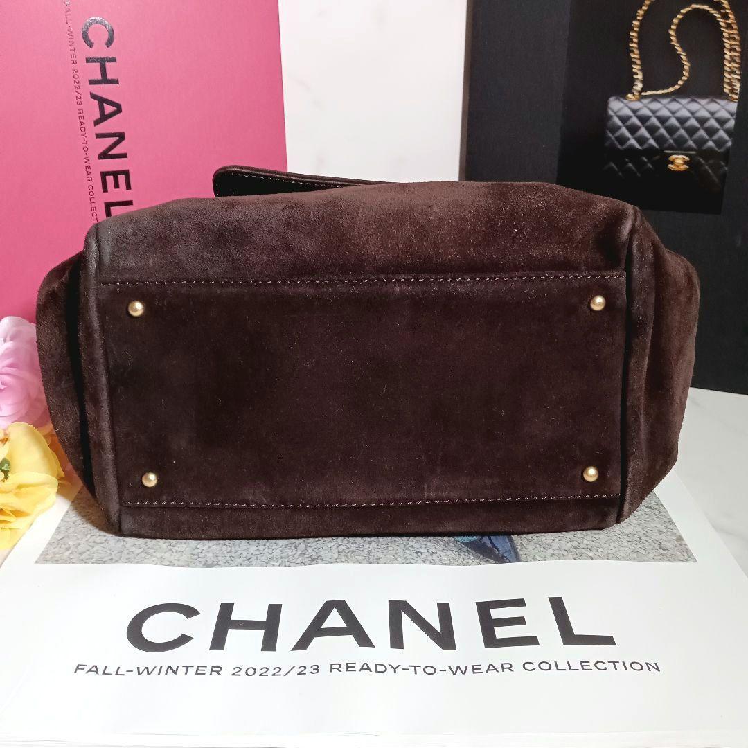 b232 S級美品 シャネル CHANEL スエード チェーンショルダーバッグ_画像4