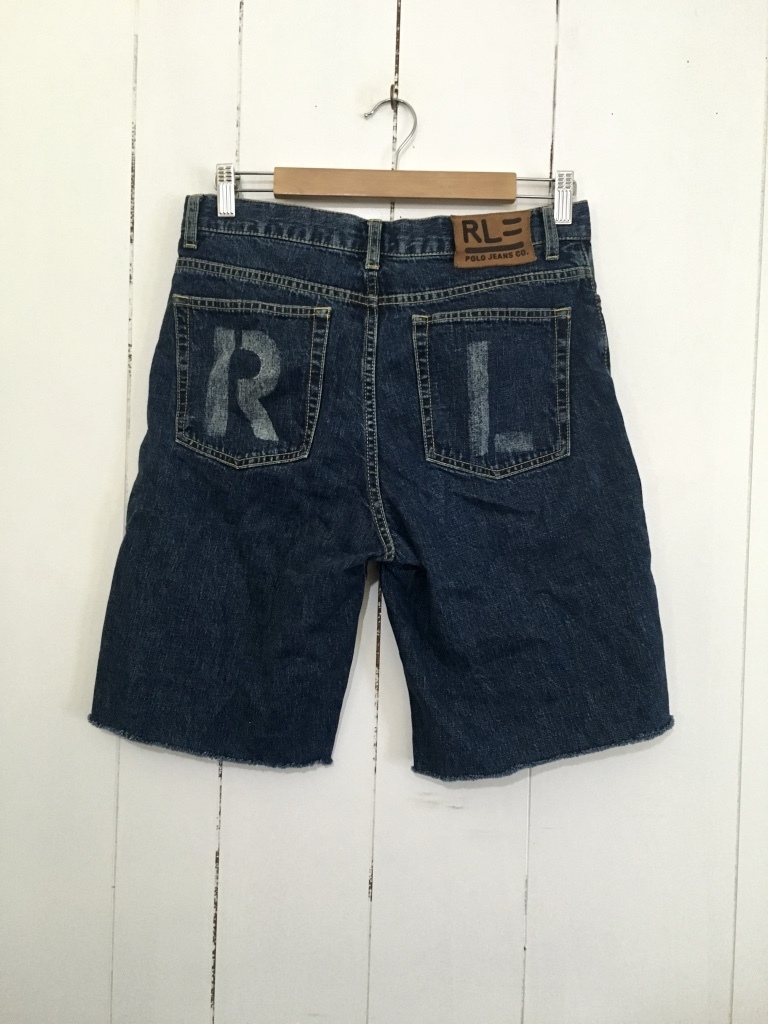  редкий 90's*POLO JEANS Ralph Lauren Polo джинсы Ralph Lauren Denim шорты Denim брюки 170 примерно W31 stencil cut off OLD