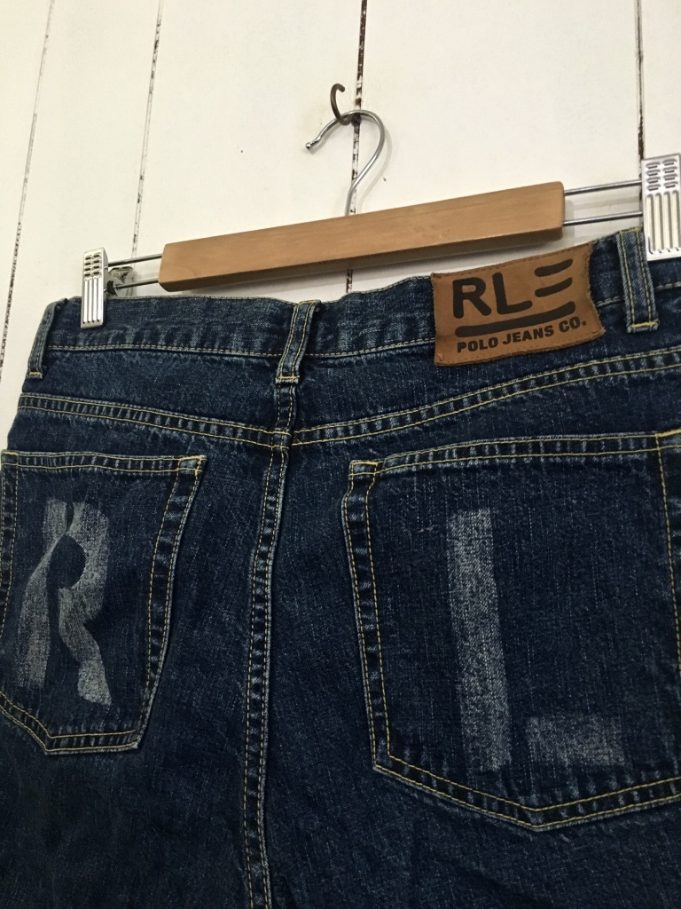  редкий 90's*POLO JEANS Ralph Lauren Polo джинсы Ralph Lauren Denim шорты Denim брюки 170 примерно W31 stencil cut off OLD