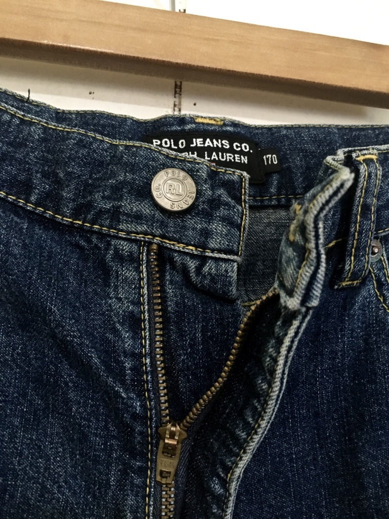  редкий 90's*POLO JEANS Ralph Lauren Polo джинсы Ralph Lauren Denim шорты Denim брюки 170 примерно W31 stencil cut off OLD