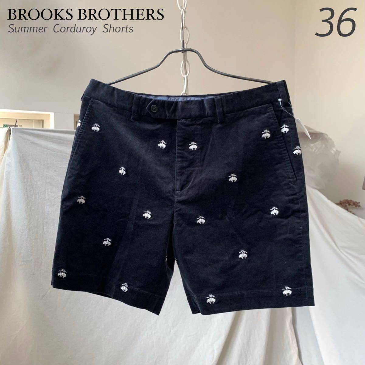  new goods regular Brooks Brothers BROOKS BROTHERS summer corduroy Golden fleece embroidery total pattern 7in shorts 36 short pants men's 