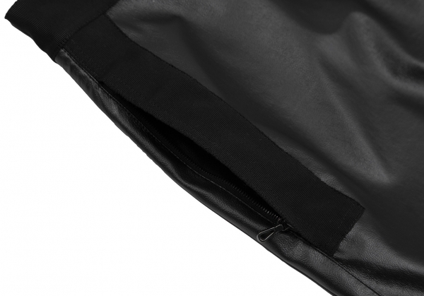 ランバンLANVIN グログラントリミングフェイクレザースカート 黒38 【レディース】_画像6