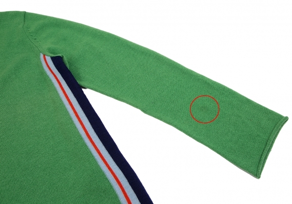 コムデギャルソン オムプリュス ウールナイロンサイドラインニットセーター 緑青M位 【メンズ】_画像4