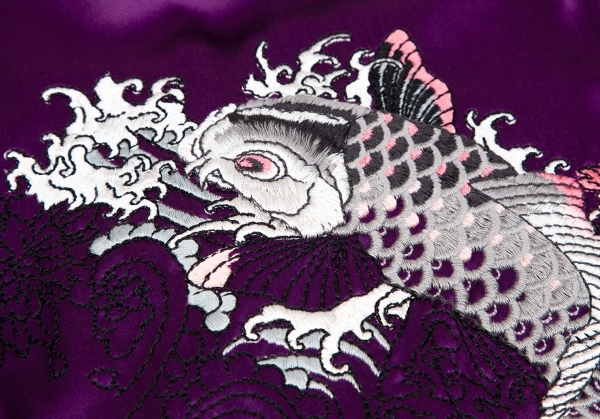 ジャンポールゴルチエ ファムJean Paul GAULTIER FEMME バック鯉刺繍シルクブルゾン 紫40 【レディース】_画像7