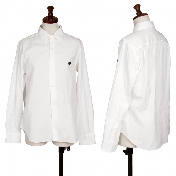  Play Comme des Garcons PLAY COMME des GARCONS Heart badge shirt white L [ lady's ]