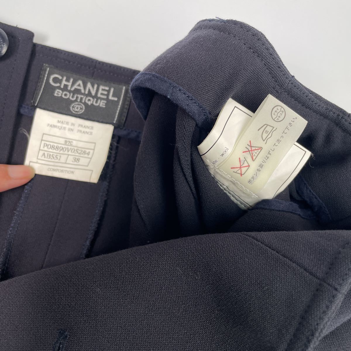 1円　シャネル　CHANEL ハーフパンツ ショートパンツ ホットパンツ　ダブルボタン　ココマーク　王冠　サイズ38 97_画像9