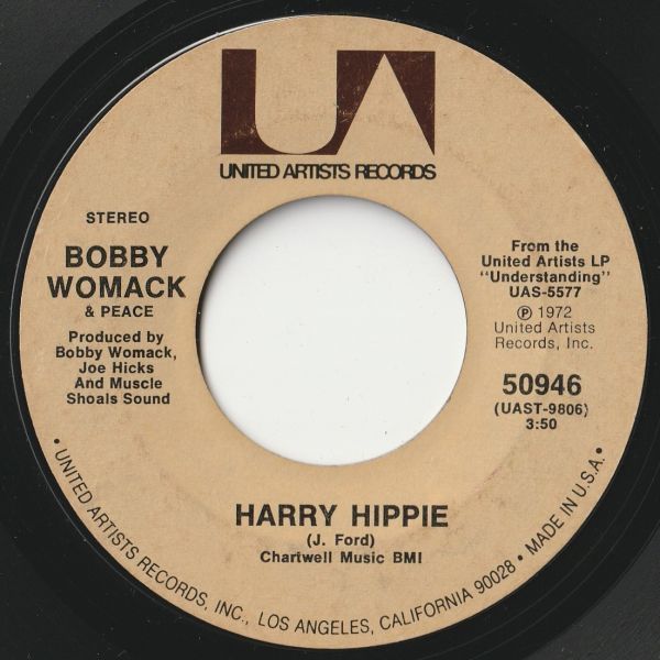 Bobby Womack, Peace Sweet Caroline / Harry Hippie United Artists US 50946 202766 SOUL ソウル レコード 7インチ 45_画像2