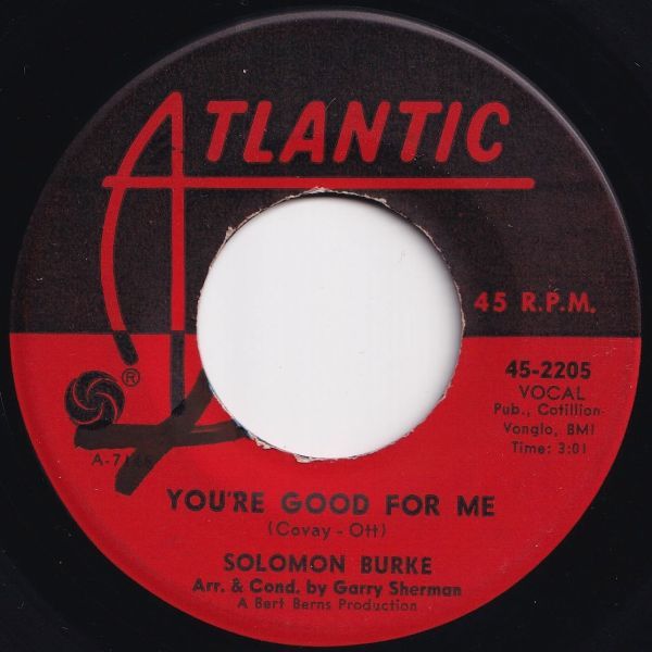 Solomon Burke You're Good For Me / Beautiful Brown Eyes Atlantic US 45-2205 202910 R&B R&R レコード 7インチ 45_画像1