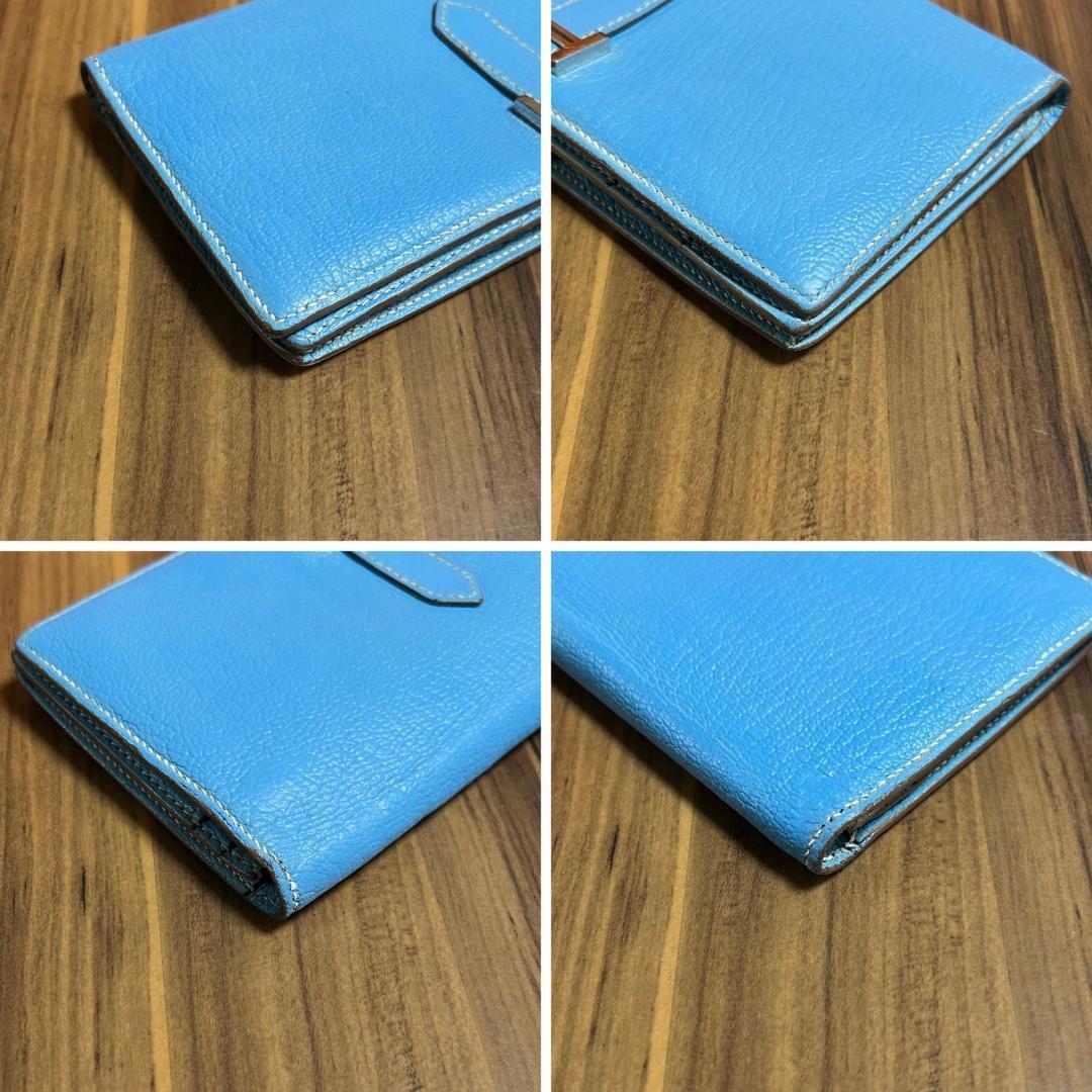 美品 HERMES エルメス 財布 ベアン O刻印 スフレ ライトブルー 美品 HERMES エルメス 財布 ベアン O刻印 スフレ ライトブルー