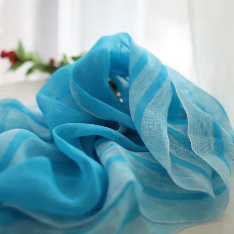 ストール 夏 麻100% 大判 薄手上質 天然リネン 亜麻 縞模様 ショール UVカット スカーフ 冷房対策 プレゼント