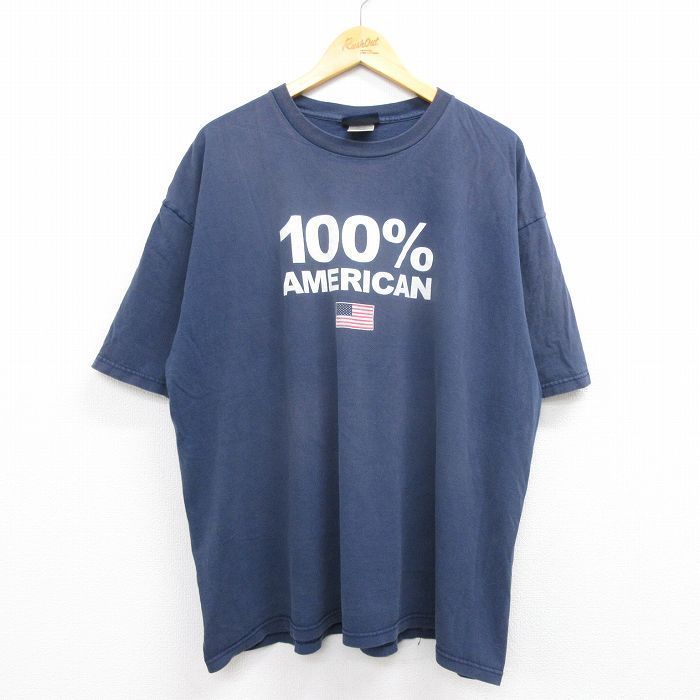 XL/古着 半袖 ビンテージ Tシャツ メンズ 90s 100% アメリカン 星条旗