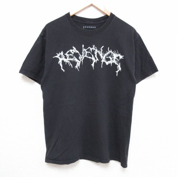 M/古着 半袖 Tシャツ メンズ REVENSE 民族 クルーネック 黒 ブラック 22jul01 中古_画像2