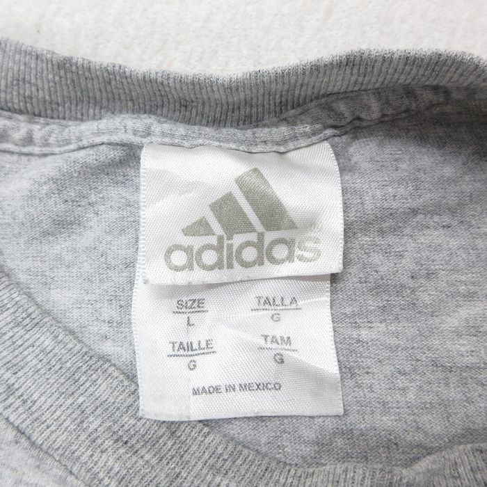 XL/ б/у одежда Adidas adidas длинный рукав Vintage футболка мужской 00s вырез лодочкой серый ... др. 23jan23 б/у 