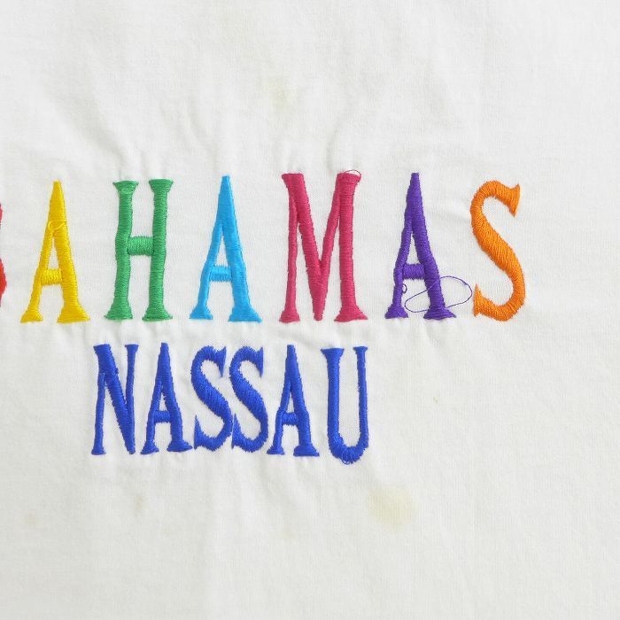 L/古着 半袖 ビンテージ Tシャツ メンズ 90s バハマ ナッソー 刺繍