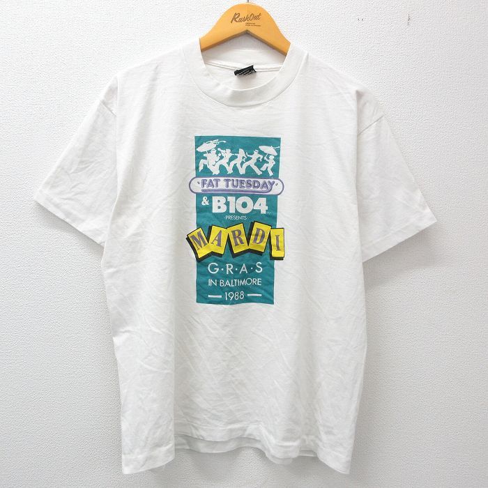 L/古着 半袖 ビンテージ Tシャツ メンズ 80s マルディ TUESDAY クルー