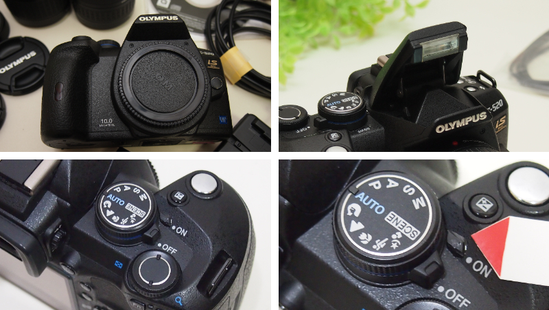 ◆カメラ1268◆ デジタルカメラ　E-520、レンズ14-42と40-150、（少し難あり） OLYMPUS オリンパス シャッター350回程度 Used ～iiitomo～_電源部は接触改善のためチップを貼付