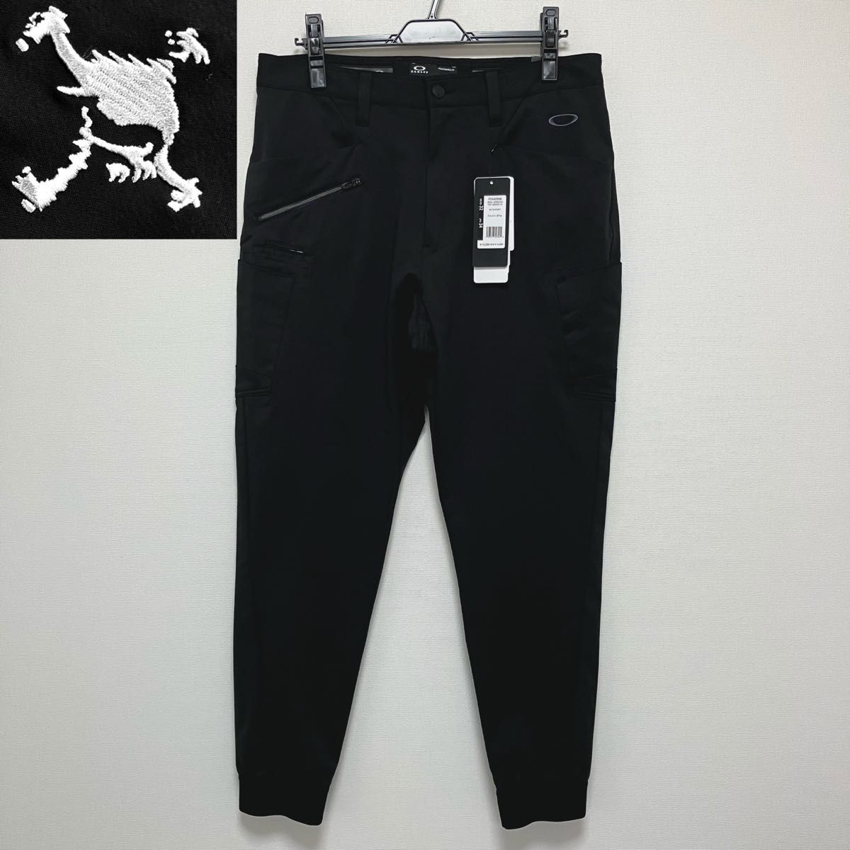 ★未使用★ OAKLEY オークリー スカル ストレッチ テーパードパンツ ジャガーパンツ ゴルフパンツ 34インチ Lサイズ