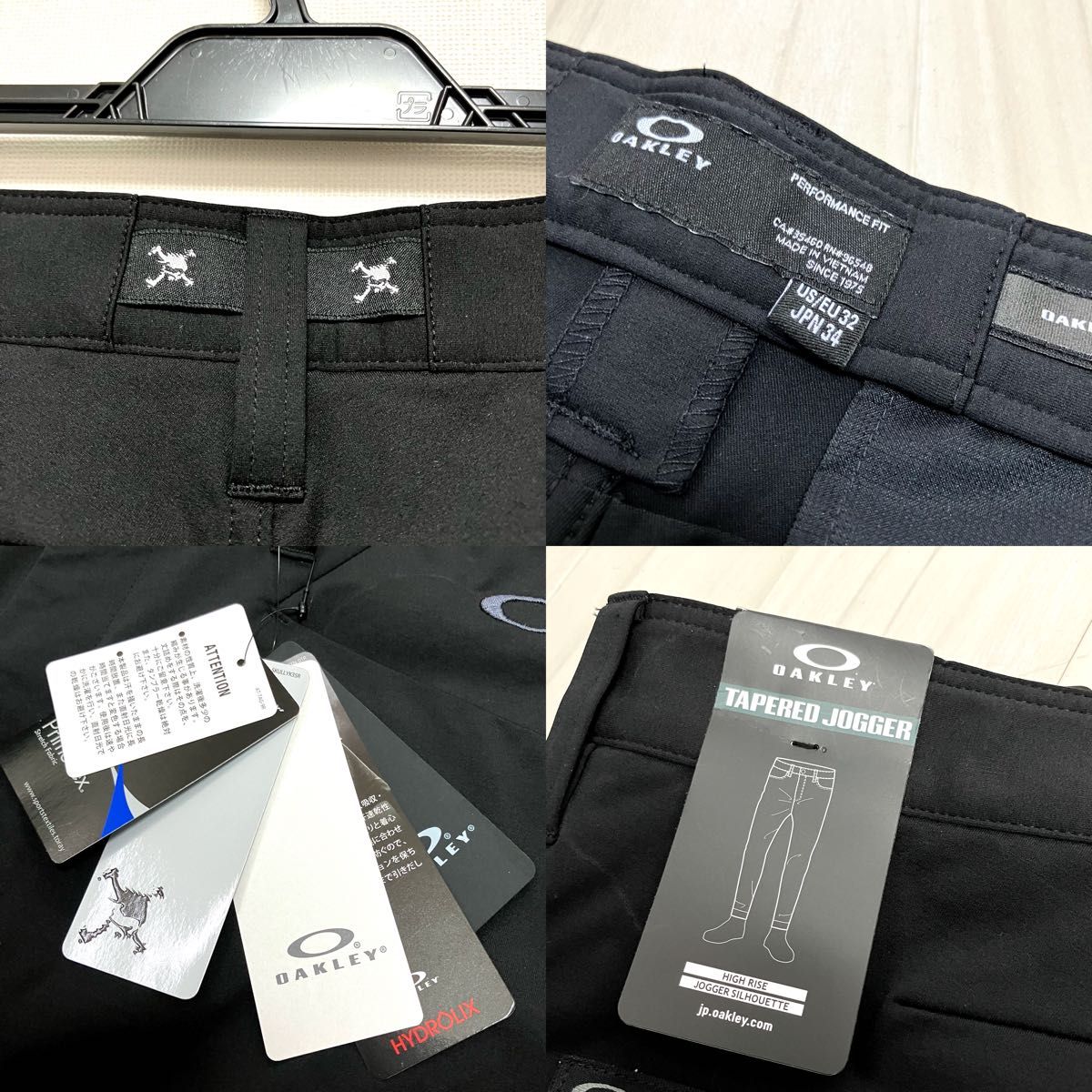 ★未使用★ OAKLEY オークリー スカル ストレッチ テーパードパンツ ジャガーパンツ ゴルフパンツ 34インチ Lサイズ