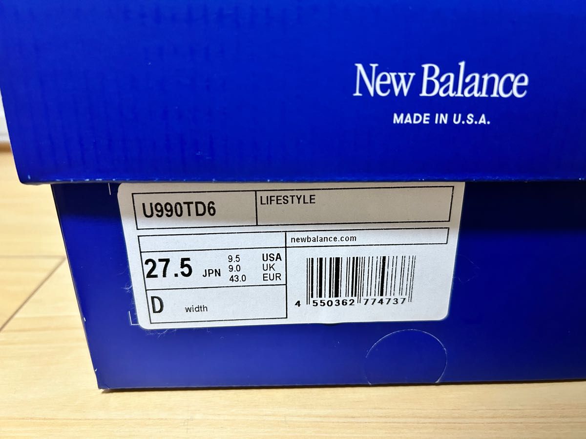 【NB 直営店購入 新品】new balance U 990 TD6 27.5cm ニューバランス 990 V6 大谷翔平