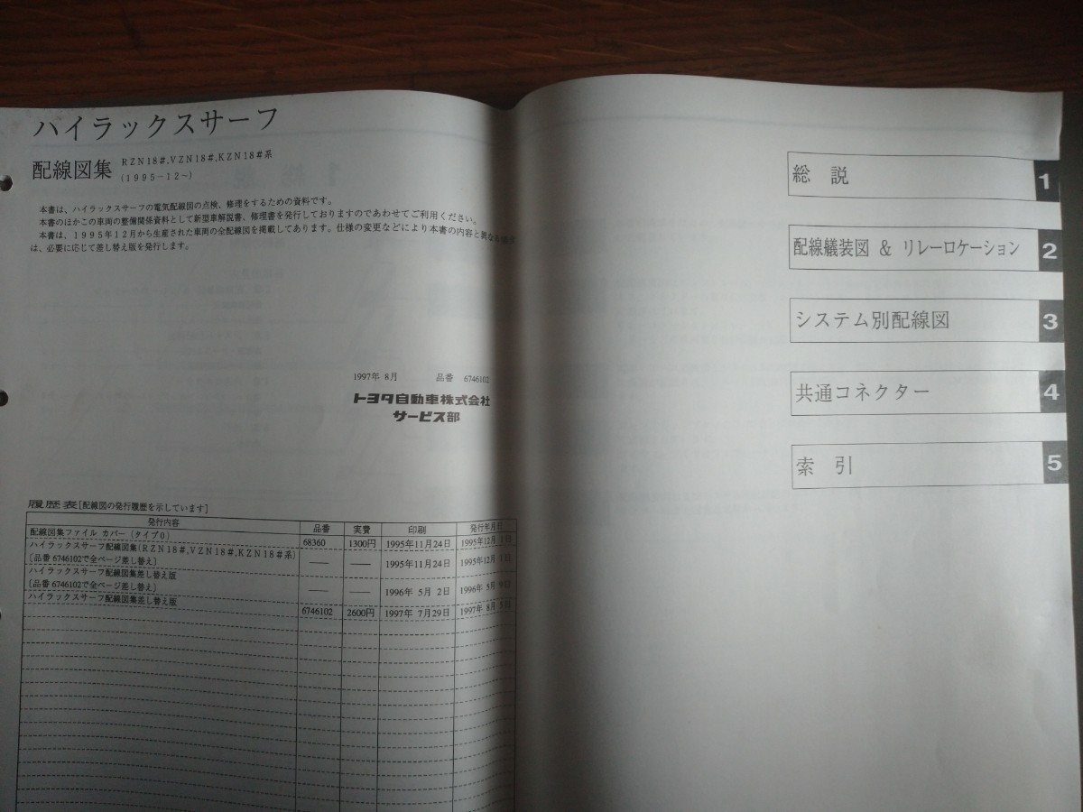 180系 (18系) 1995/12 ハイラックスサーフ 配線図集 RZN VZN KZN / 検索: 整備書 修理書 TOYOTA HILUX SURF _画像5