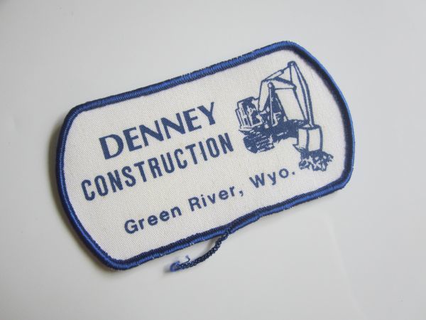 DENNEY CONSTRUCTION 建設業 ショベルカー プリント ワッペン/自動車 アメカジ 古着 ワークシャツ USA ビンテージ ① 41_画像1