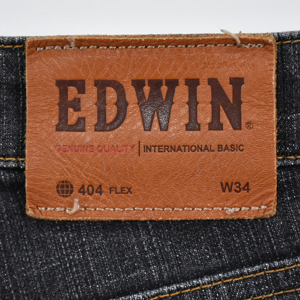 EDWIN エドウイン インターナショナルベーシック ★ 日本製 404 ゆったりストレートパンツ デニム ジーンズ パンツ 黒 メンズ 34の画像9