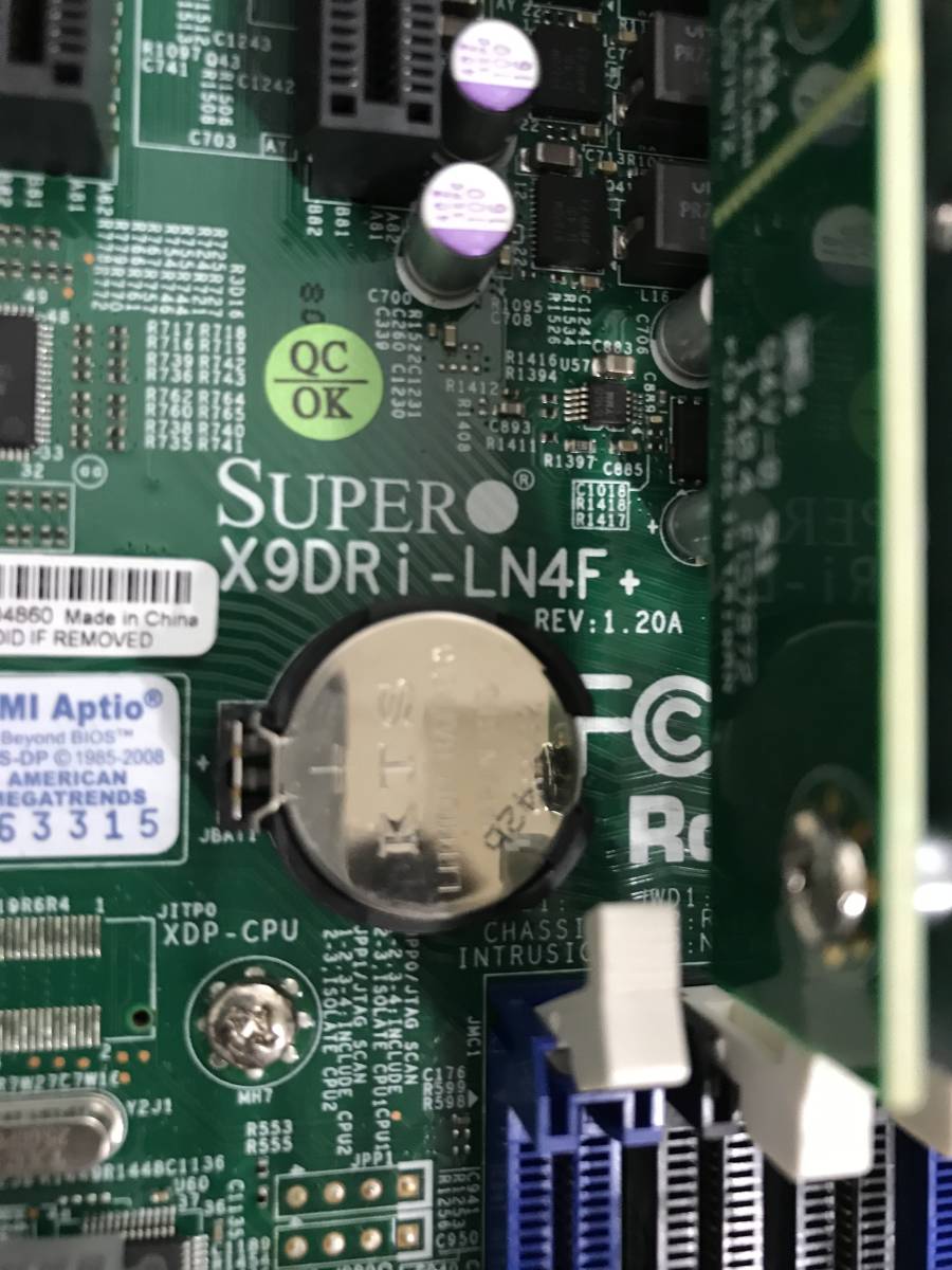 ID3620: ラックサーバー SUPERMICRO マザーボード X9DRi-LN4F+ Xeon E5-2620 2.00GHz 32GB SSD500GB スーパーマイクロ UNIX_画像6