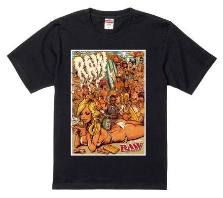 ◆送料無料◆新品 RAW 正規品 ガールサマーTシャツ ロッキンジェリービーン 手巻きタバコ XLサイズ