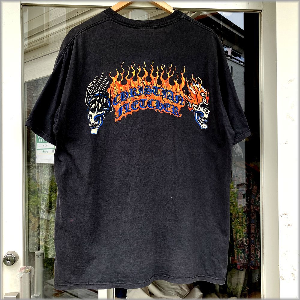 ★クリスチャンフレッチャー　CHRISTIAN FLETCHER　90s　USA製　Ｔシャツ　XL　JERZEES★検 ビンテージ 80s サーフ スケート スカル 古着_画像2