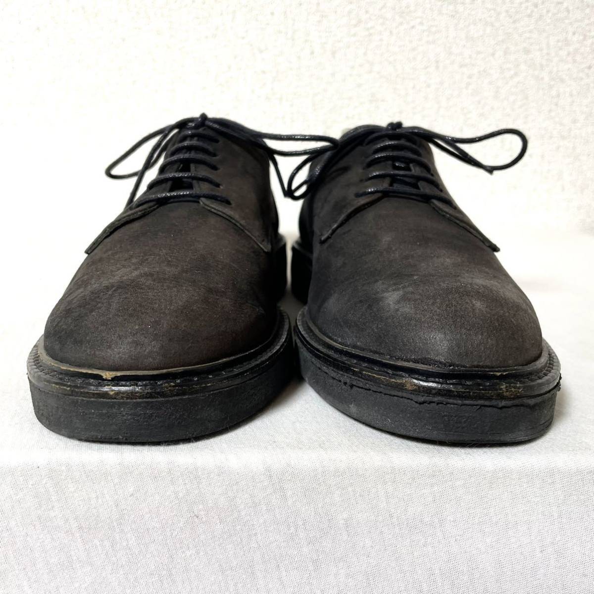 FACTOTUM ファクトタム　プレーントゥ　レザーシューズ　革靴　ヌバック　42 27cm ブラック　黒　＊AJ_画像4