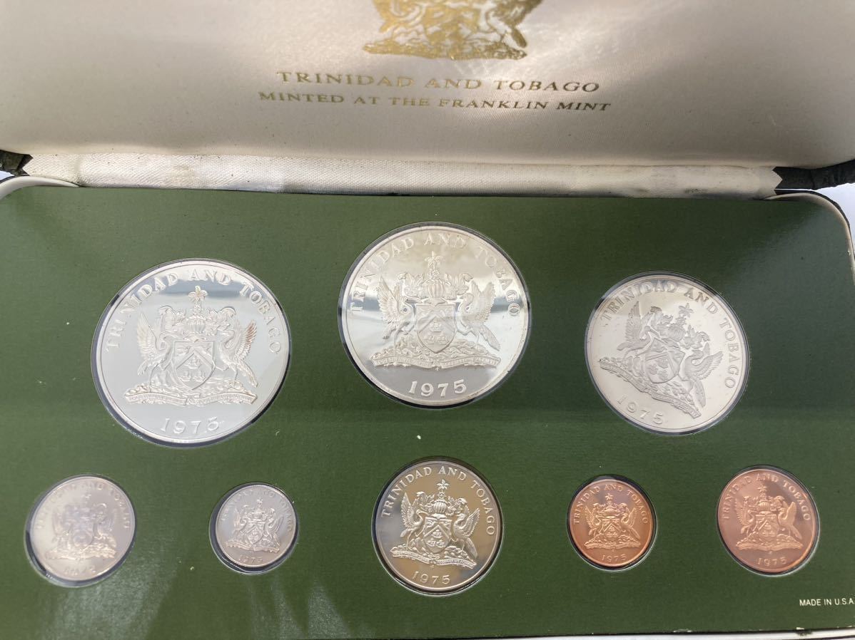 ☆1円〜☆トリニダード・トバゴ公式通貨 コイン8種 1975年度 純銀