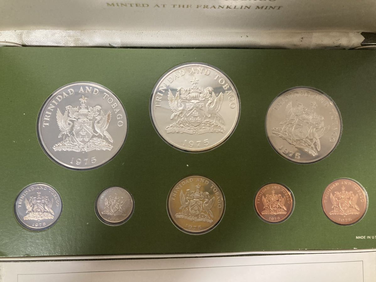 ☆1円〜☆トリニダード・トバゴ公式通貨 コイン8種 1975年度 純銀