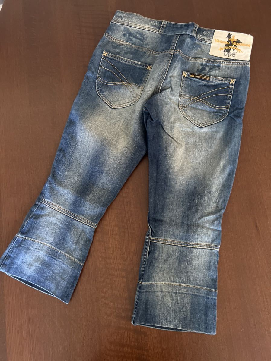 ヴィヴィアンウエストウッド Leeコラボ クロップドデニムパンツ W26