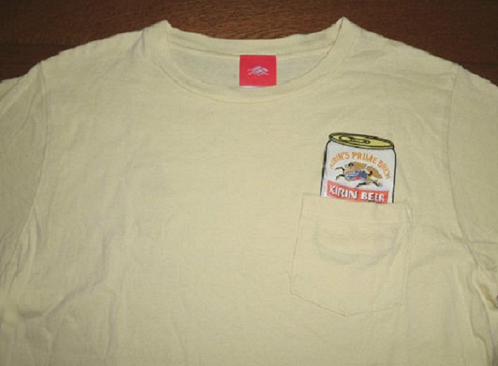  жираф пиво KIRIN.. самый .. футболка . карман in дизайн для бизнеса для продвижения товара Novelty - не продается YL S USED прекрасный товар / Rugger предприятие предмет 