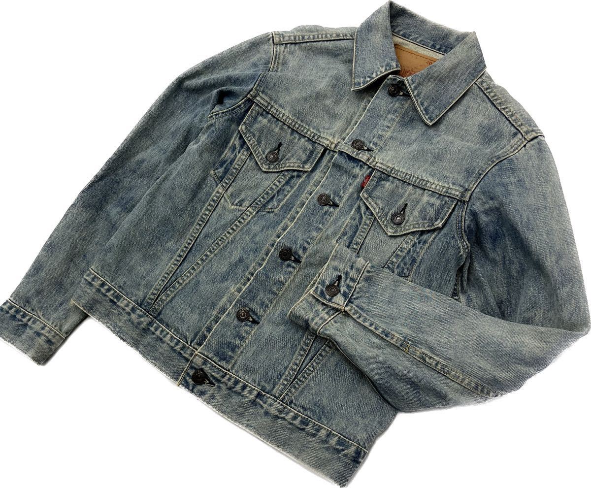 LEVIS ☆ 557 51557-02 復刻 BIGE 3rd デニムジャケット ウォッシュ 色落ち感◎ 38 アメカジ ストリート 古着MIX 人気 リーバイス■DB237_画像1