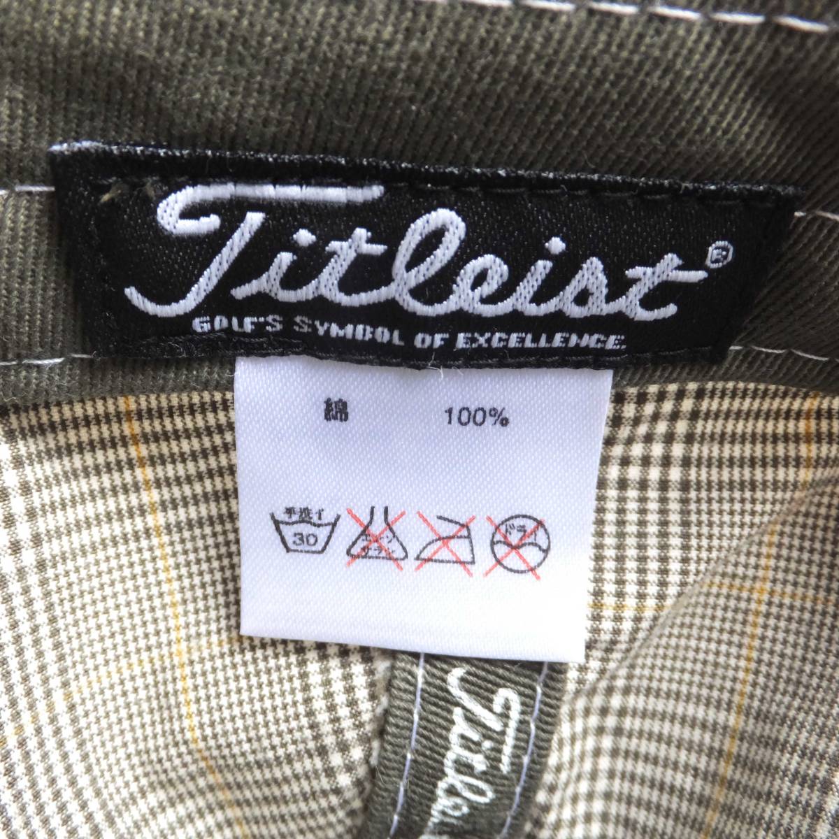 Titleist Titleist в клетку колпак мужской свободный размер хаки Golf одежда вышивка Logo 