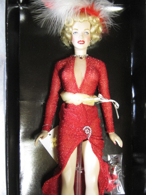  редкость редкий ограничение распроданный товар Franklin Mint Marilyn * Monroe портрет красный платье VERSION 