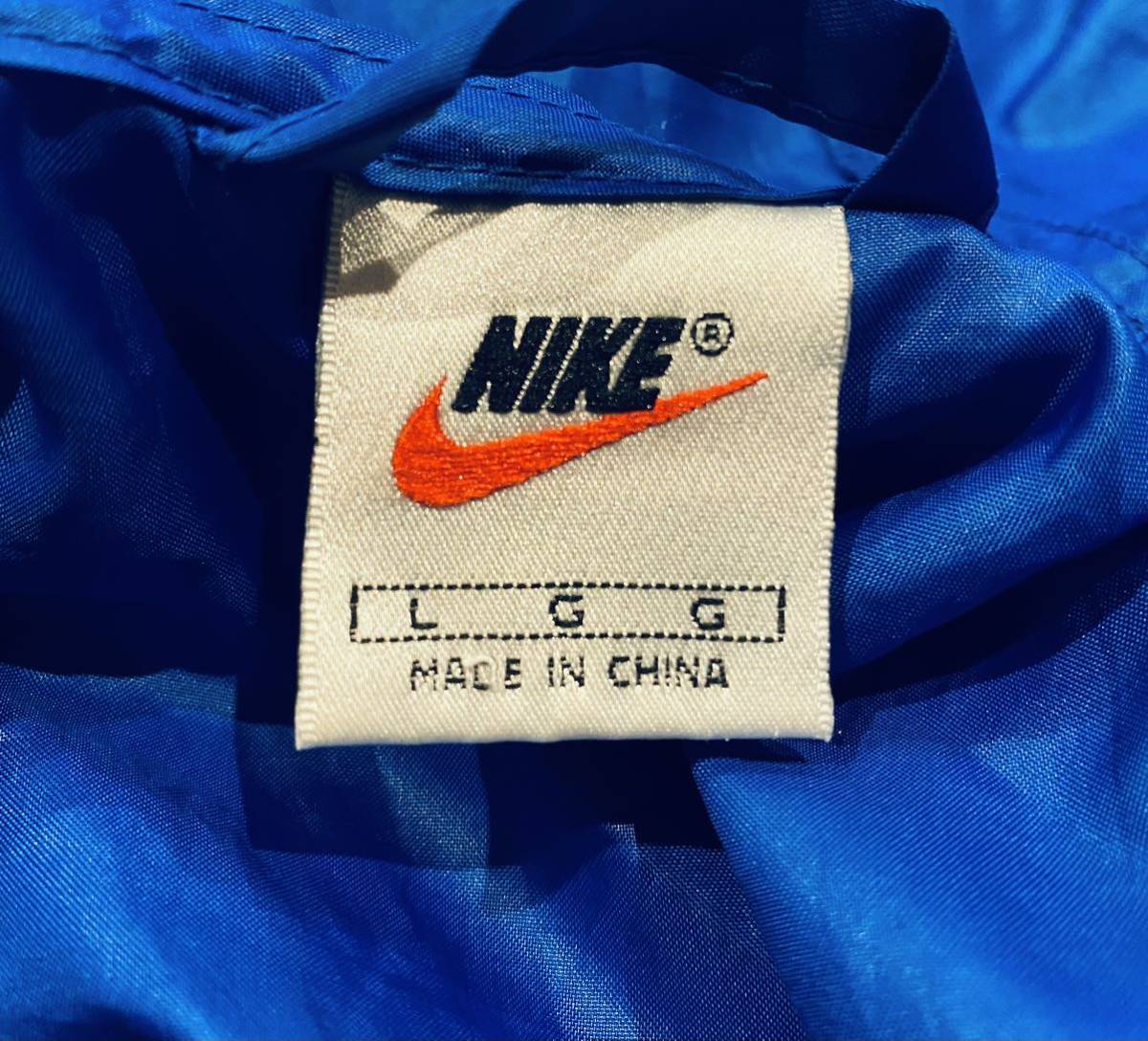 【入手困難】NIKE 90s ナイロンジャケット L ビックシルエット 銀タグ ナイキ ヴィンテージ VINTAGE 極希少品 BLUE 大きいサイズ 古着