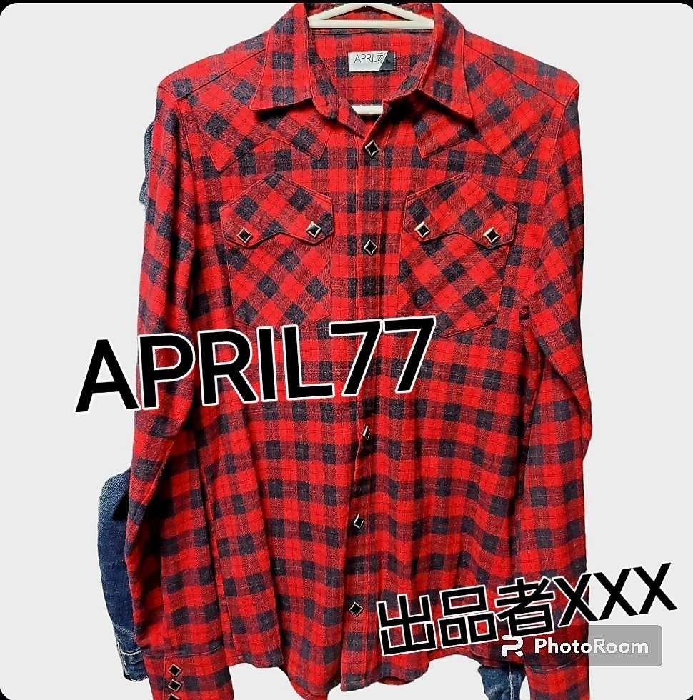 Yahoo!オークション - APRIL77 赤 黒 レッド ネルシャツ シャツ チェッ...