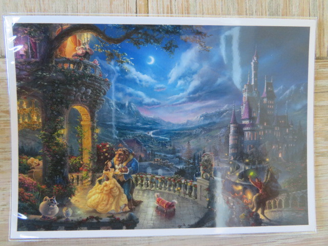  import Disney Disney Thomas gold ke-do Beauty and the Beast night [Beauty and the Beast] bell postcard 