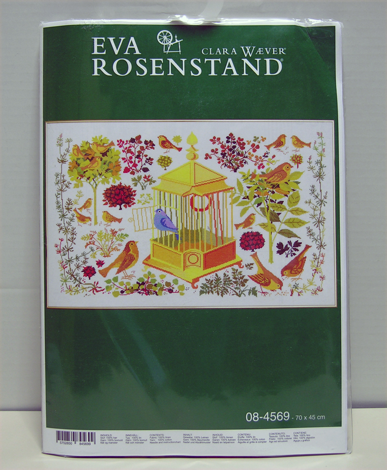 即決☆Eva Rosenstand☆クロスステッチキット「ナイチンゲール」☆リネン☆花☆鳥