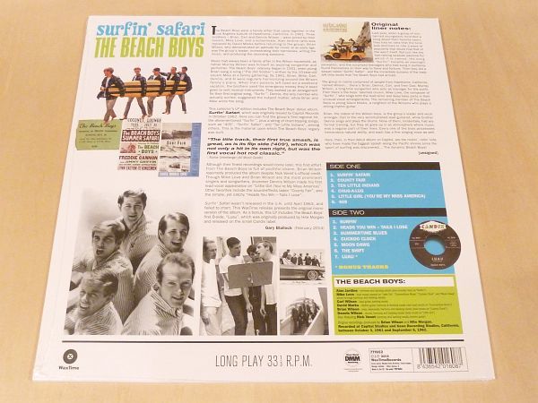 未開封 ビーチ・ボーイズ Surfin' Safari 限定リマスター180g重量盤LPボーナス1曲追加 The Beach Boys Ten Little Indians_画像2